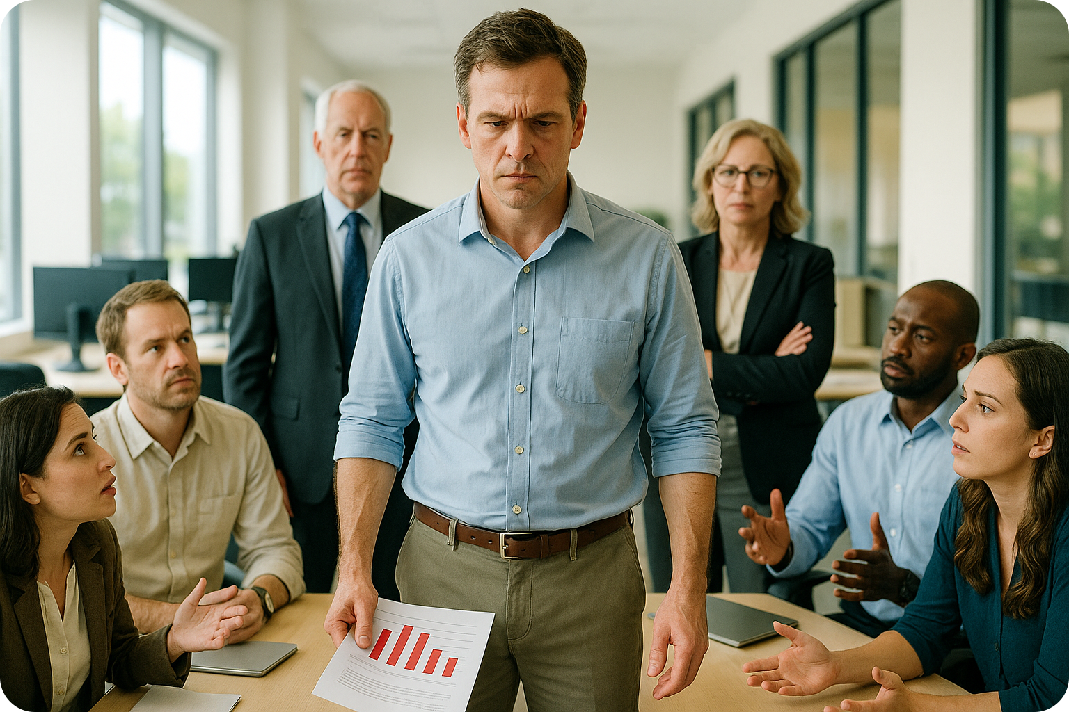 Managers pris en étau-rond